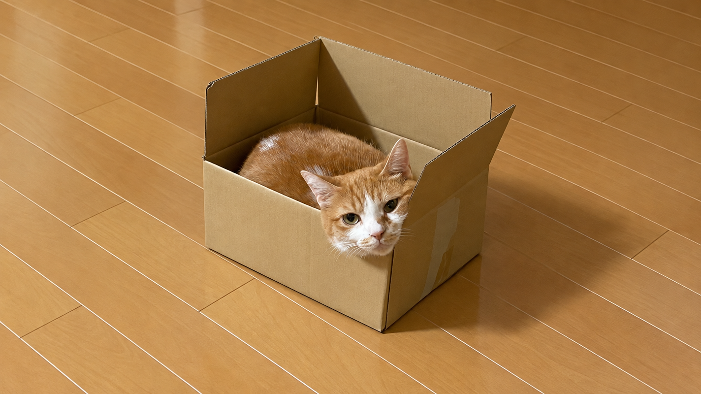 箱入り娘な3にゃん🐾 それぞれの「箱」の入り方に性格が出すぎていた